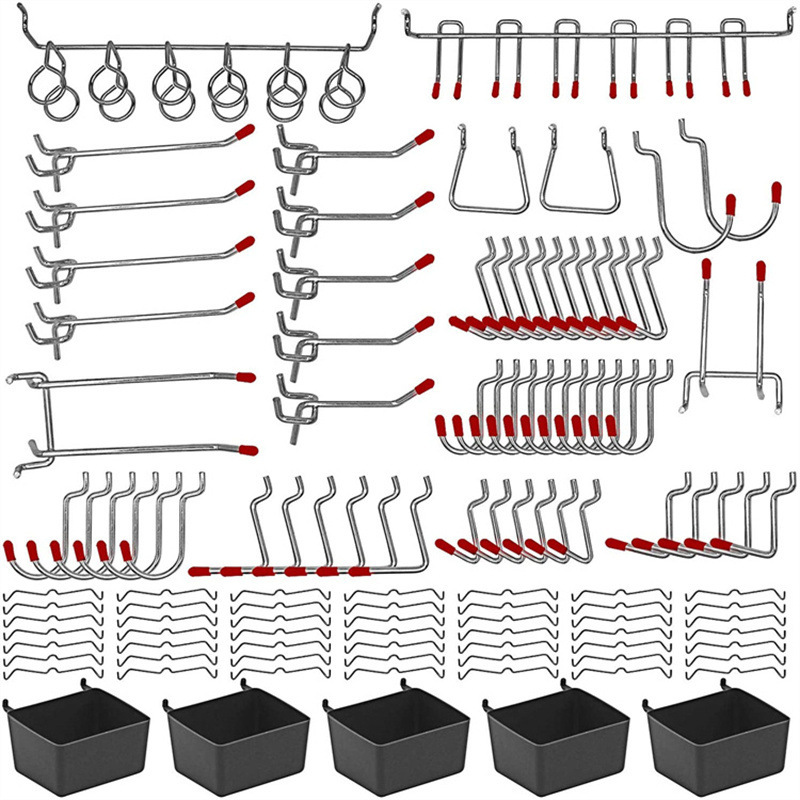 Workshop Tools Board - 114 Pcs Pegboard Hooks Set Metal