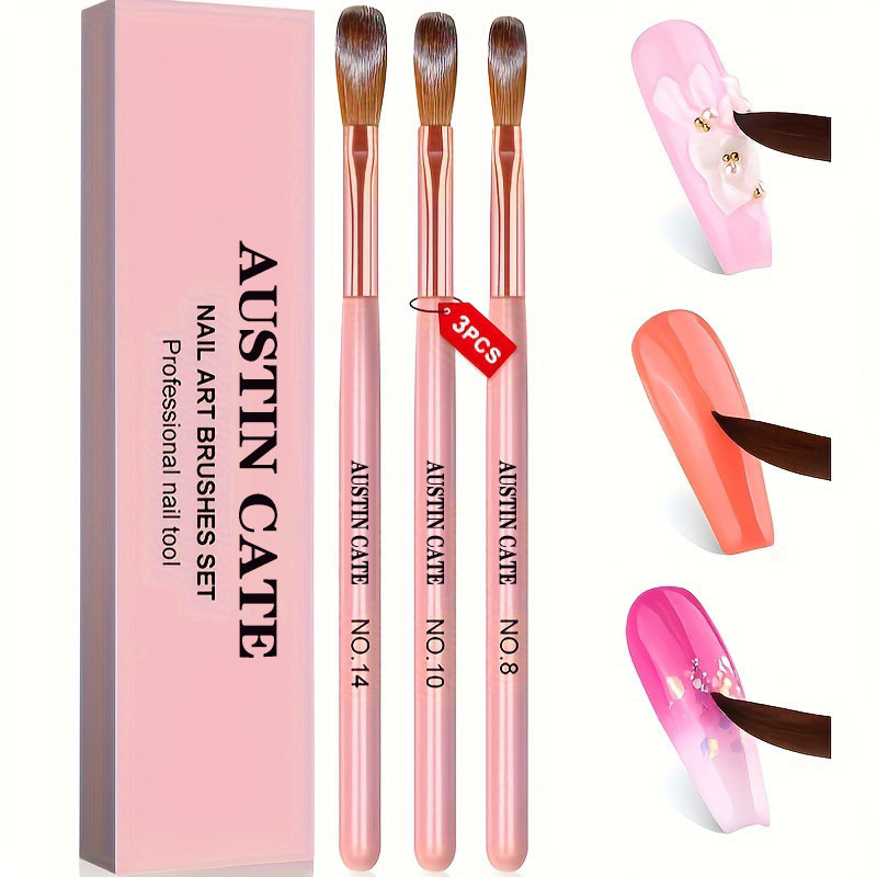 Workshop Tools For Carpentry - 3pcs Kolinsky Acrylic Nail Brush Set