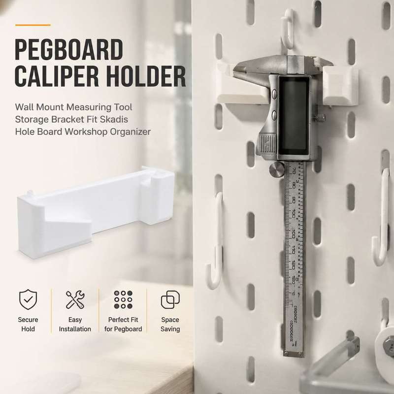 Workshop Tools Board - Pegboard Caliper Holder Wall Mount Measuring