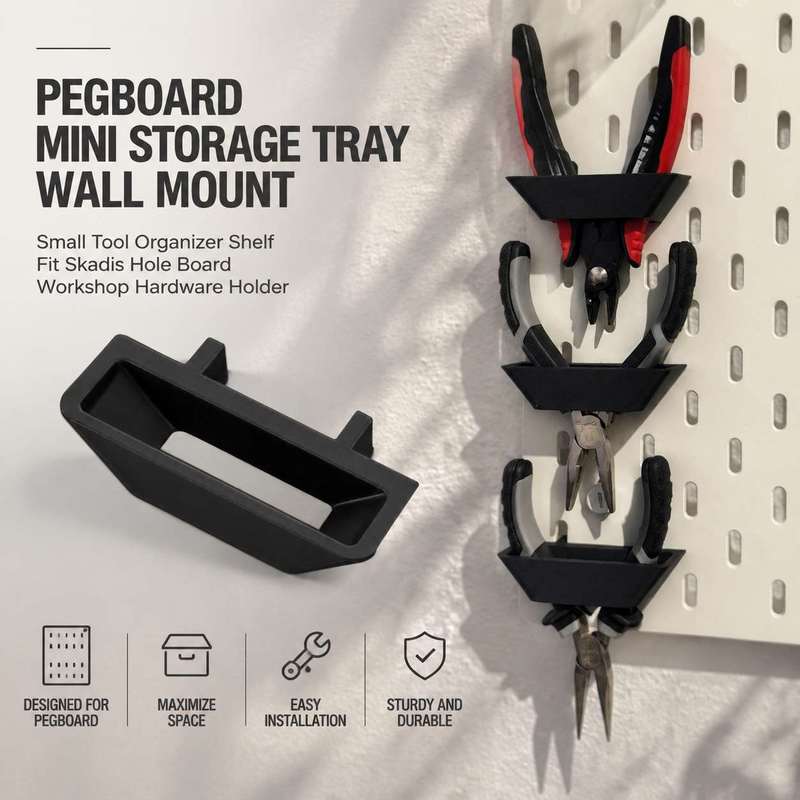 Workshop Tools Board - Pegboard Mini Storage Tray Wall Mount