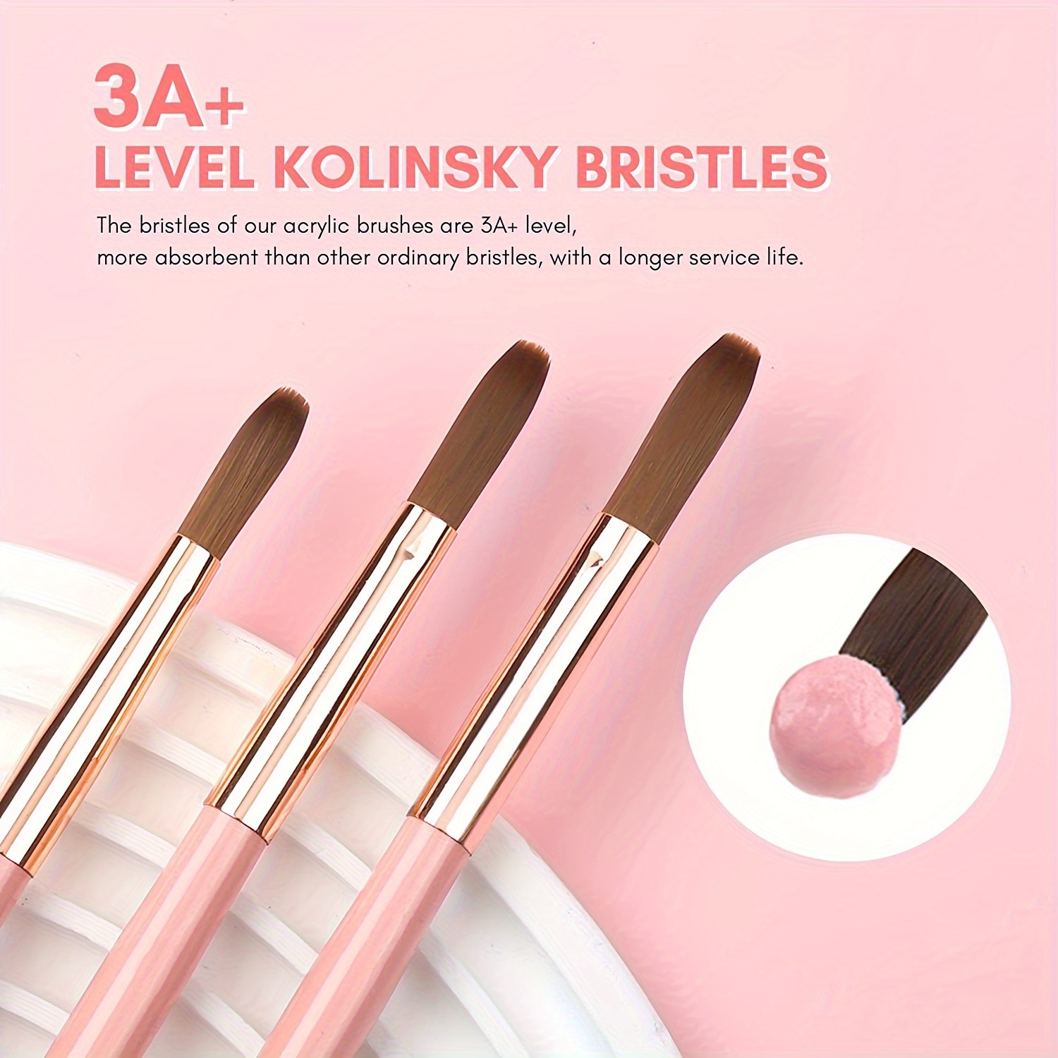 3pcs Kolinsky Acrylic Nail Bru - Workshop Tools For Carpentry recension och pris