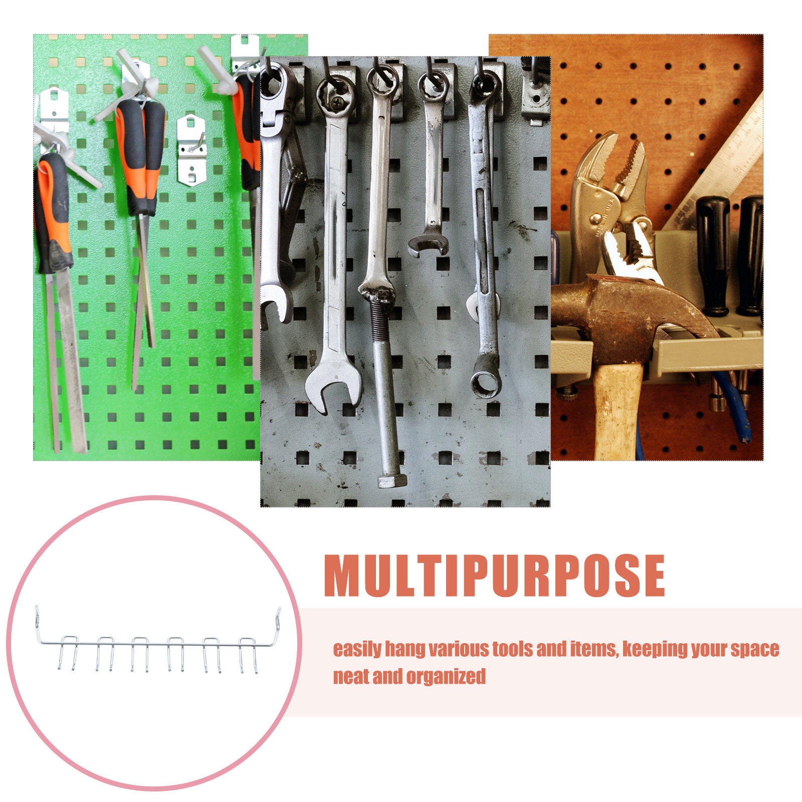 2Pcs Heavy Duty Metal Pegboard - Workshop Tools Hanger recension och pris
