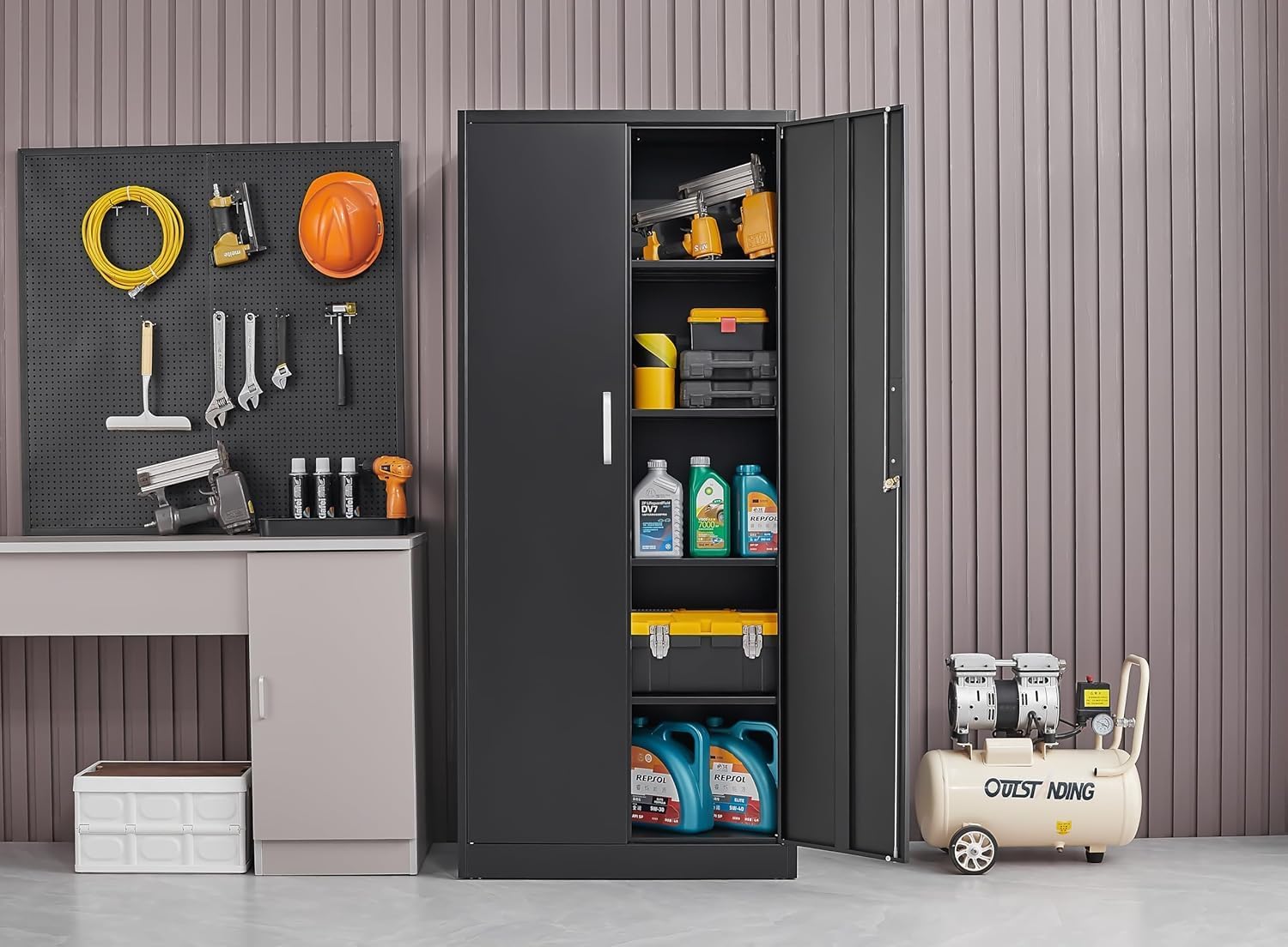 Metal Storage Cabinet With Adj - Tool Chest Cabinet recension och pris
