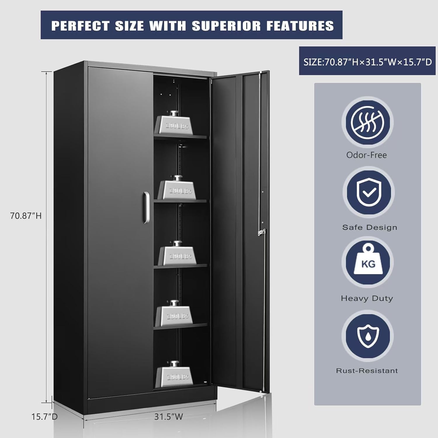 Metal Storage Cabinet With Adj - Tool Chest Cabinet recension och pris