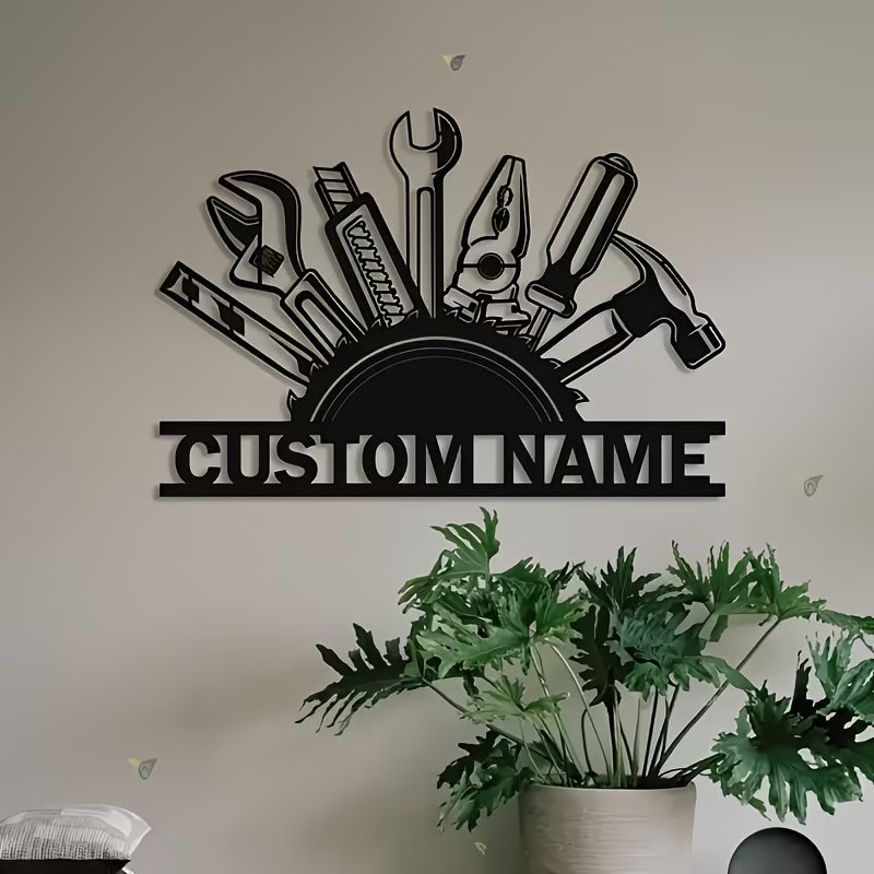 Custom Metal Tool Wall Art - P - Tools Name In Workshop recension och pris