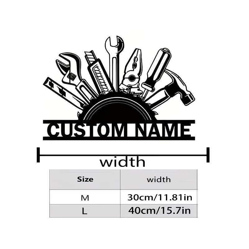 Custom Metal Tool Wall Art - P - Tools Name In Workshop recension och pris