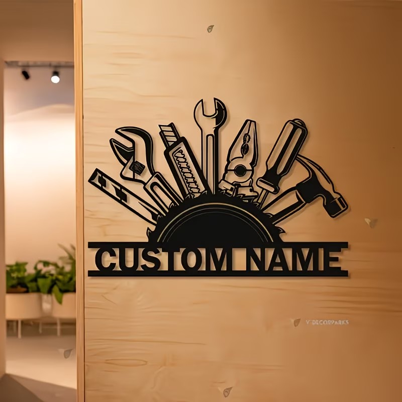 Custom Metal Tool Wall Art - P - Tools Name In Workshop recension och pris